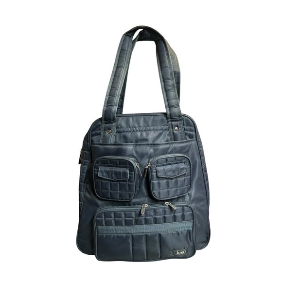 Lug Quilted Tote Bag in Dark Green - Picture 2 of 12